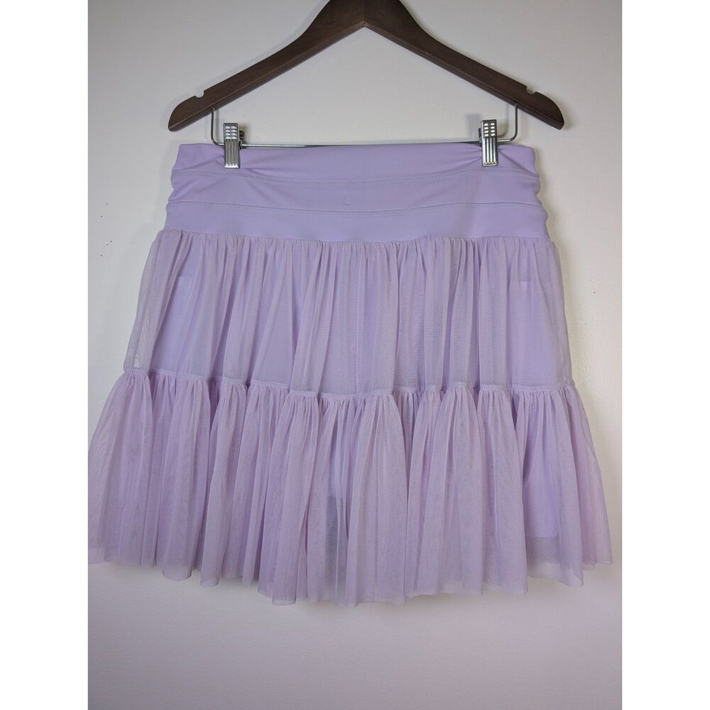 POPFLEX Pirouette Skort XL Lavender Balletcore Tiered Mesh Activewear Feminine - Picture 3 of 8